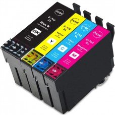 ENSEMBLE COMBO DE CARTOUCHE JET D'ENCRE EPSON T702XL BK/C/M/Y XL COMPATIBLE NOIR/CYAN/MAGENTA/JAUNE