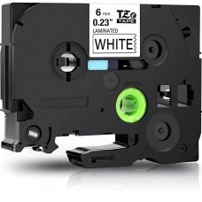 BROTHER TZE-211 LABEL TAPE 6MM (0.23") COMPATIBLE (BLACK ON WHITE)